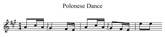 Polonese Dance - staff notation