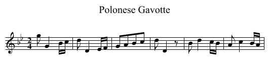 Polonese Gavotte - staff notation