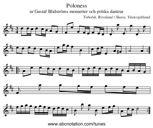 Poloness - staff notation