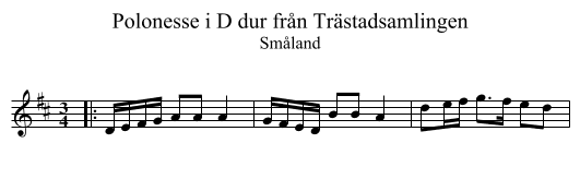Polonesse i D dur från Trästadsamlingen - staff notation