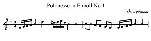 Polonesse in E moll No 1 - staff notation