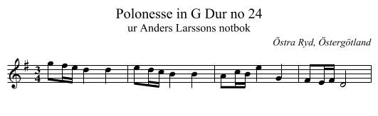 Polonesse in G Dur no 24 - staff notation