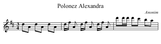 Polonez Alexandra - staff notation