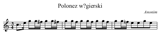 Polonez w?gierski - staff notation