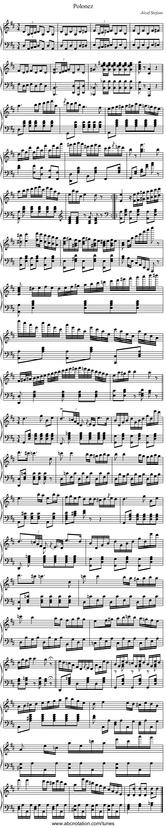 Polonez - staff notation