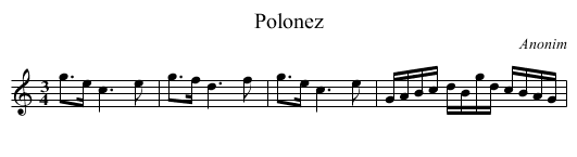 Polonez - staff notation