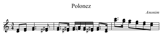 Polonez - staff notation