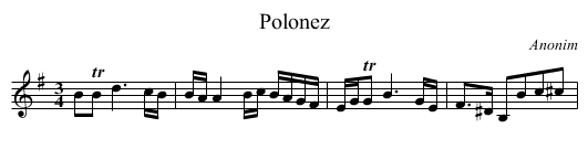 Polonez - staff notation