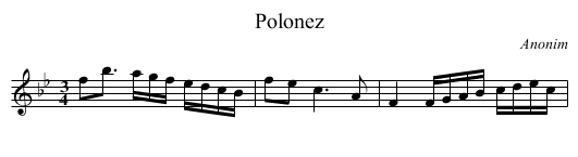 Polonez - staff notation