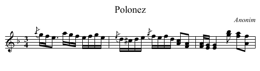 Polonez - staff notation