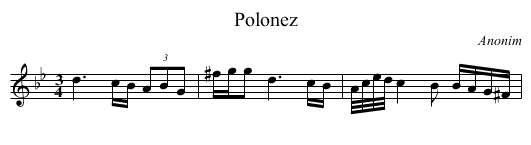 Polonez - staff notation