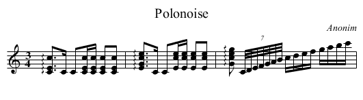 Polonoise - staff notation