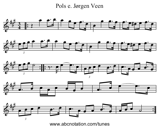 Pols e. Jørgen Veen - staff notation