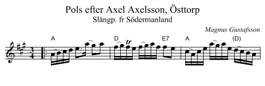 Pols efter Axel Axelsson, &Ouml;sttorp - staff notation