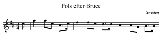 Pols efter Bruce - staff notation