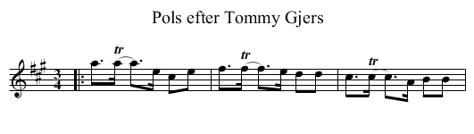 Pols efter Tommy Gjers - staff notation