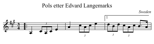 Pols etter Edvard Langemarks - staff notation