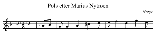 Pols etter Marius Nytrøen - staff notation