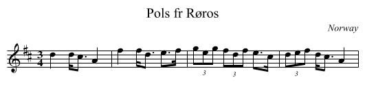 Pols fr Røros - staff notation