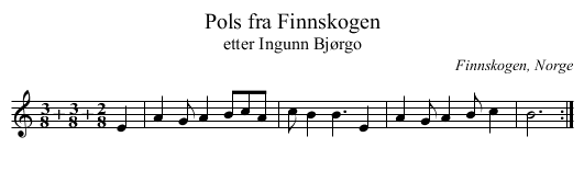 Pols fra Finnskogen - staff notation