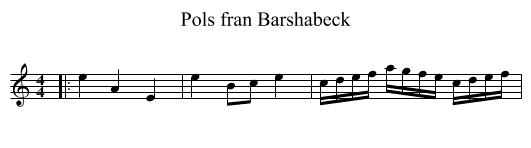 Pols fran Barshabeck - staff notation