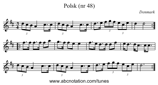 Polsk (nr 48) - staff notation