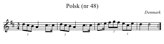 Polsk (nr 48) - staff notation