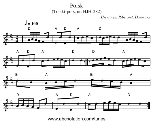 Polsk - staff notation