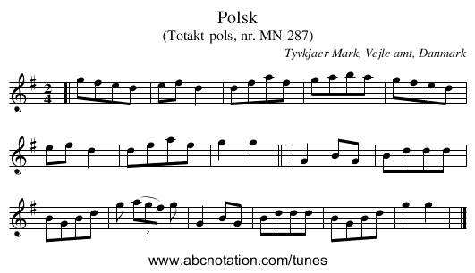 Polsk - staff notation
