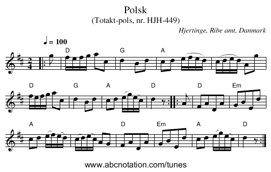 Polsk - staff notation