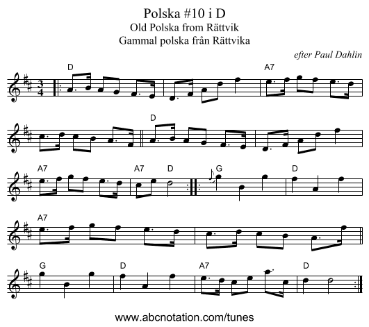 Polska #10 i D - staff notation