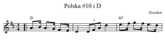 Polska #10 i D - staff notation