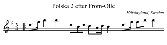 Polska 2 efter From-Olle - staff notation