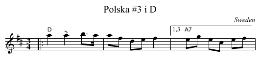 Polska #3 i D - staff notation