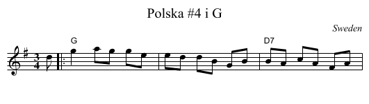 Polska #4 i G - staff notation