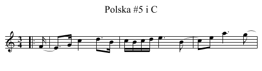 Polska #5 i C - staff notation