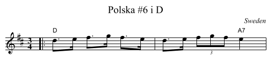 Polska #6 i D - staff notation