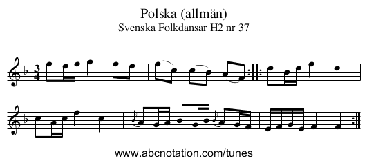 Polska (allmän) - staff notation