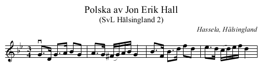 Polska av Jon Erik Hall - staff notation