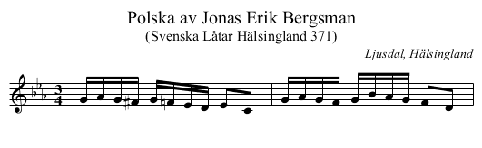 Polska av Jonas Erik Bergsman - staff notation