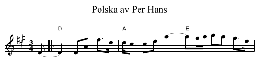 Polska av Per Hans - staff notation