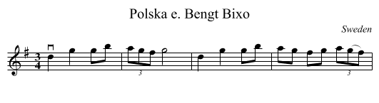 Polska e. Bengt Bixo - staff notation