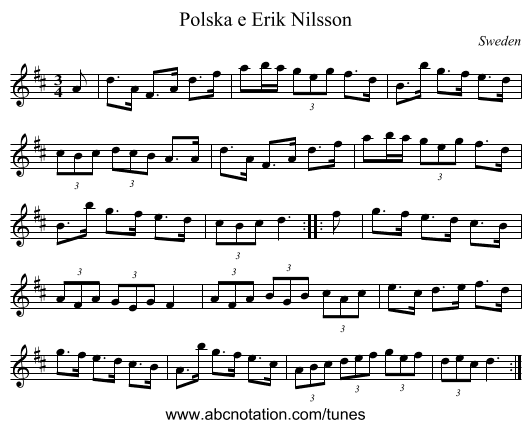 Polska e Erik Nilsson - staff notation