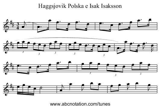 Polska e Isak Isaksson, Haggsjovik - staff notation