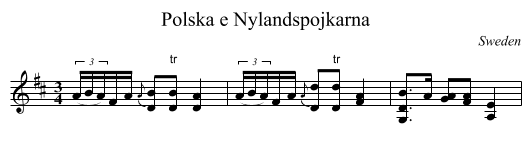 Polska e Nylandspojkarna - staff notation