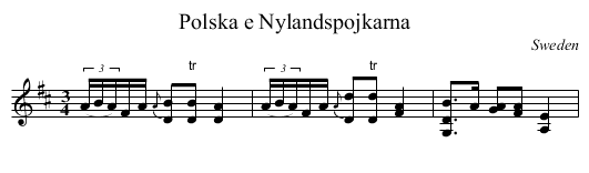 Polska e Nylandspojkarna - staff notation