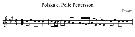 Polska e. Pelle Pettersson - staff notation