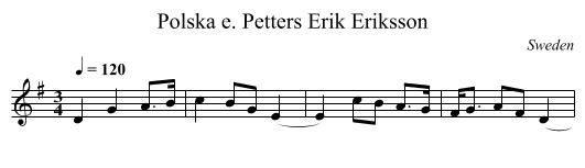Polska e. Petters Erik Eriksson - staff notation