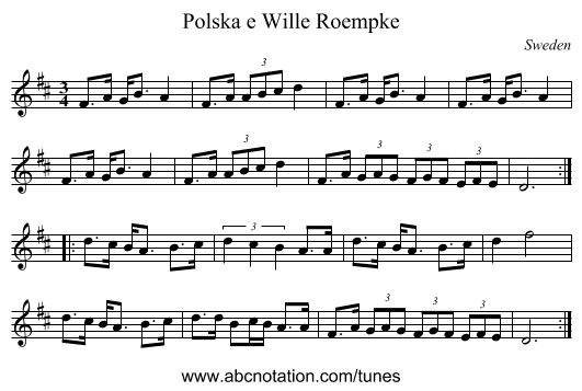 Polska e Wille Roempke - staff notation