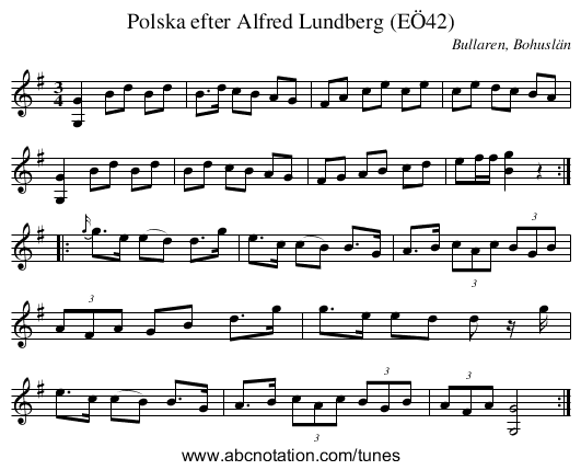 Polska efter Alfred Lundberg (EÖ42) - staff notation
